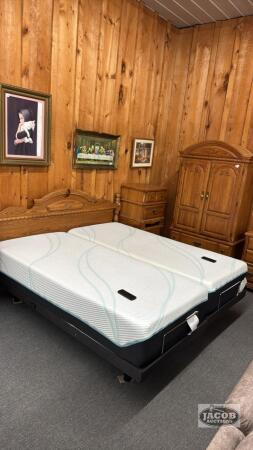 TEMPER PEDIC KING SIZED SPLIT MATTRESS WITH FRAMES