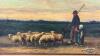 DUTCH SHEPPARD AND SHEEP ON CANVAS BY N. HASKETT - 2