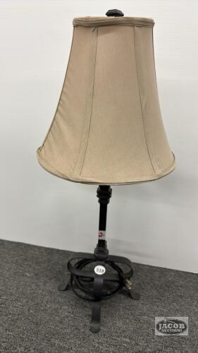 TABLE LAMP WITH WROUGHT IRON BASE