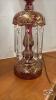RED GLASS ELECTRIC ENAMELED LAMP WITH PRISMS - 2