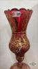 RED GLASS ELECTRIC ENAMELED LAMP WITH PRISMS - 3