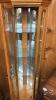 OAK CORNER CURIO CABINET WITH LIGHT - 3