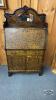 FUMED OAK SECRETARY DROP FRONT DESK WTH KEY
