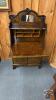 FUMED OAK SECRETARY DROP FRONT DESK WTH KEY - 3