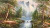 3D OIL ON CANVAS WATERFALL SCENE BY M. SCOTT - 5
