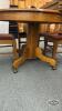 OAK ROUND CENTER PESESTAL TABLE WITH (5) CHAIRS - 6
