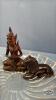 11IN GLASS PLATE WITH SELECTION OF ASIAN FIGURINES - 5