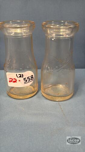 (2) SILVERWOODS 1/2 PINT MILK BOTTLES