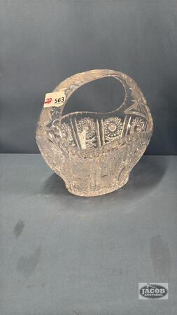 ORNATE LEAD CRYSTAL BASKET