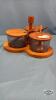 PLASTIC AND WOOD CONDIMENT SET
