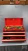 RED (3) DRAWER TOOL BOX WITH CONTENTS AND KEYS