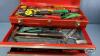 RED (3) DRAWER TOOL BOX WITH CONTENTS AND KEYS - 3