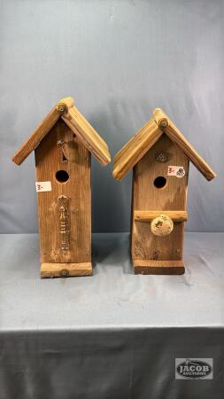 (2) WOODEN BIRD HOUSES