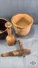 (2) SMALL CROCKS AND WOODEN BARREL SPIGOT - 2