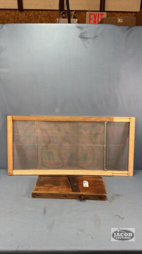 CABBAGE CUTTER WITH OLD SLIDING WINDOW SCREEN