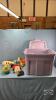 RUBBER TOTE WITH LID AND TOYS