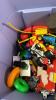 RUBBER TOTE WITH LID AND TOYS - 8