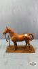 METAL HORSE STATUE MOUNTED TO PLATE