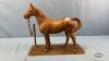 METAL HORSE STATUE MOUNTED TO PLATE - 2