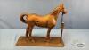 METAL HORSE STATUE MOUNTED TO PLATE - 4