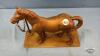 METAL HORSE STATUE MOUNTED TO PLATE - 6