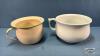 9IN CHAMBER POT AND AN 8IN PORCELAIN CHAMBER POT - 6