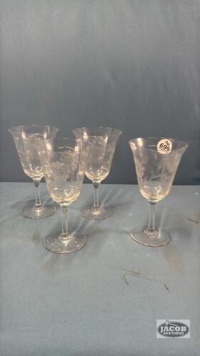 (4) CORNFLOWER WINE GLASSES