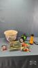 CHINA JARDINIERE WITH CONTENTS