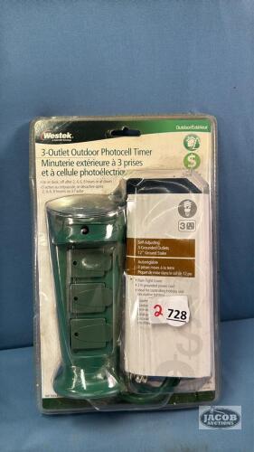 3-OUTLET OUTDOOR PHOTOCELL TIMER (UNUSED)