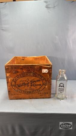 WILLOW GROVE WOODEN BUTTER BOX