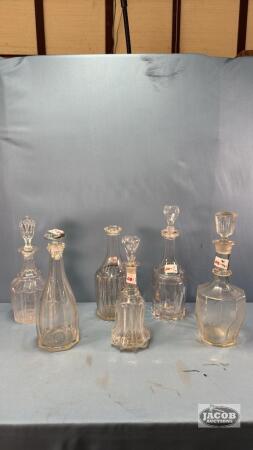 (6) LARGE DECANTERS
