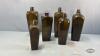 (6) OLD GREEN WISKEY BOTTLES - 2