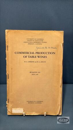 1940 COMMERCIAL PRODUCTION OF TABLE WINES