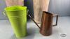 (2) 17IN TALL GALVANIZED SAP PAIL STYLE PLANTERS - 2
