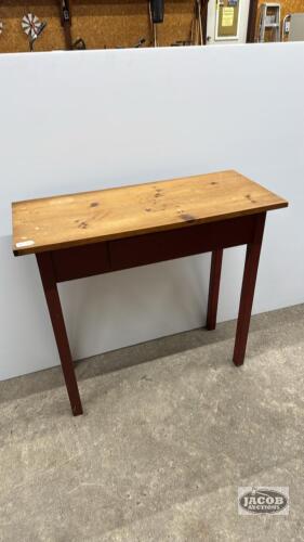 34IN LONG WOODEN TABLE WITH DRAWER