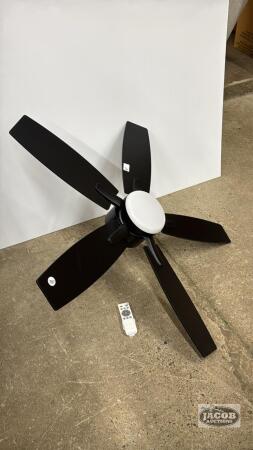 42IN BLACK CEILING FAN AND LIGHT WITH REMOTE
