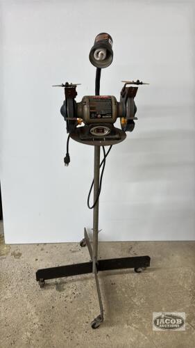 RYOBI 2.1 AMP PEDESTAL GRINDER WITH LIGHT