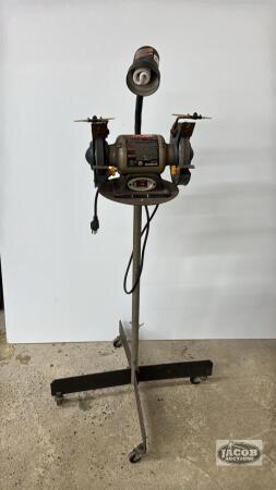 RYOBI 2.1 AMP PEDESTAL GRINDER WITH LIGHT