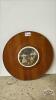 WOODEN AND PORCELIAN 14IN CIRCULAR WALL HANGING