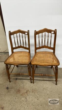 (2) CANE BOTTOM DINNING ROOM CHAIRS