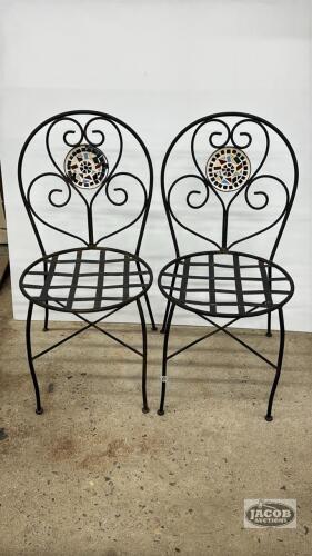 (2) WROUGHT IRON PATIO CHAIRS