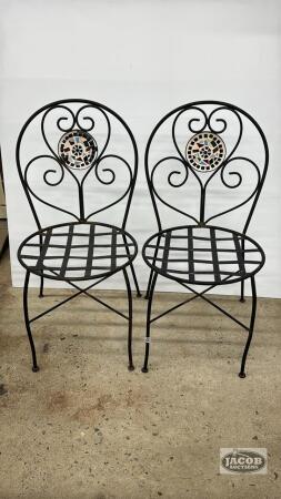 (2) WROUGHT IRON PATIO CHAIRS