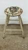 WELL USED PAINTED WOODEN STOOL