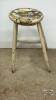 WELL USED PAINTED WOODEN STOOL - 3