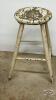 WELL USED PAINTED WOODEN STOOL - 4