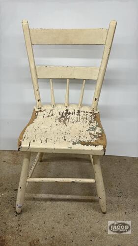 WOODEN CHICKEN COUPE PAINTED CHAIR