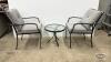 (2) STACKING METAL PATIO CHAIRS WITH AN END TABLE - 4