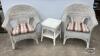 (2) WICKER CHAIRS WITH TABLE - 2