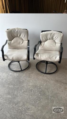 (2) METAL SWIVAL PATIO CHAIRS