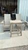 (2) COMPOSITE ANIRONDACK CHAIRS WITH SMALL TABLE